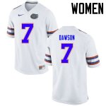 Women's Florida Gators #7 Duke Dawson NCAA Nike White Authentic Stitched College Football Jersey HDK0862DC